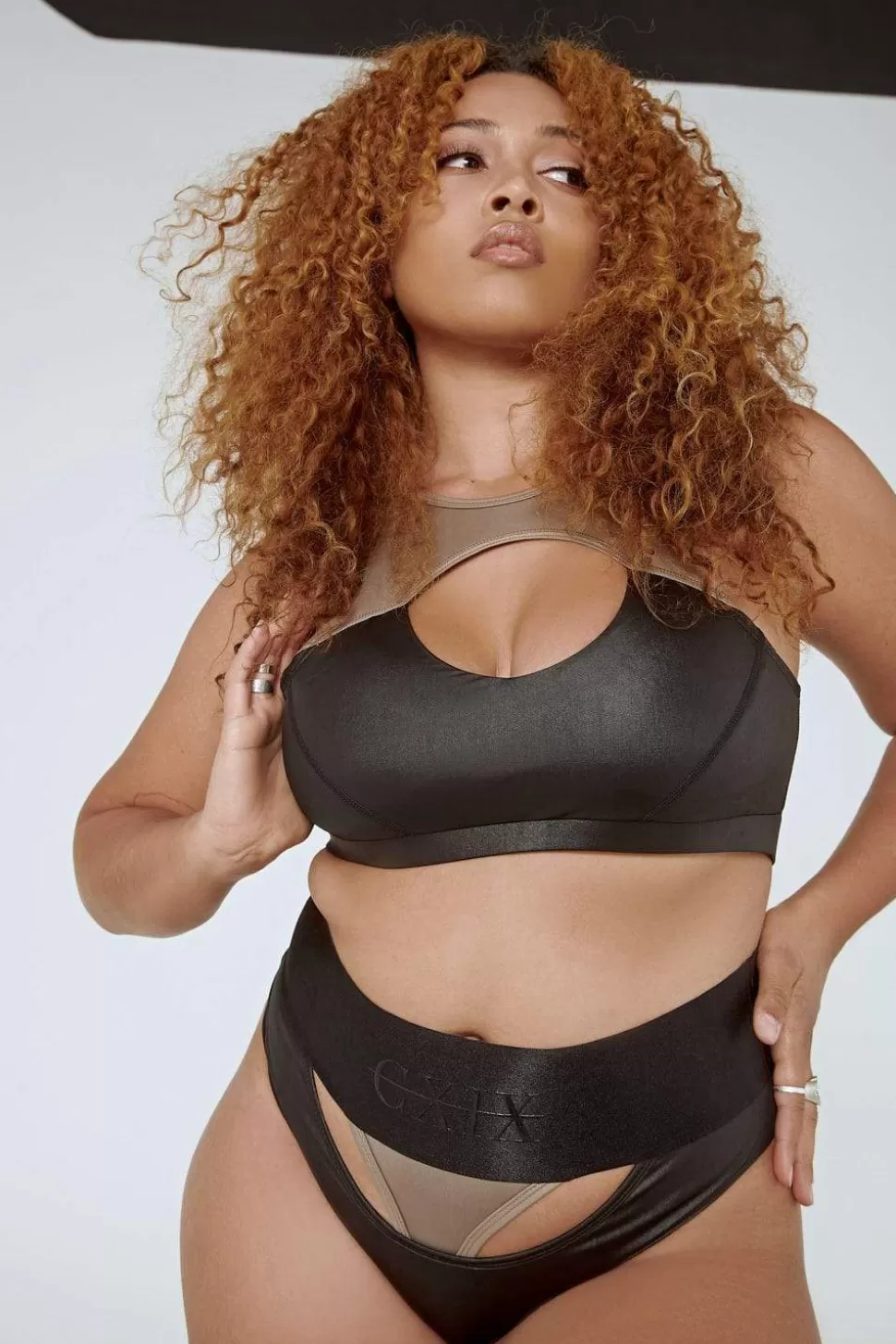 Women CXIX Tees & Tops*I Slay Sports Bra - Black/Mink