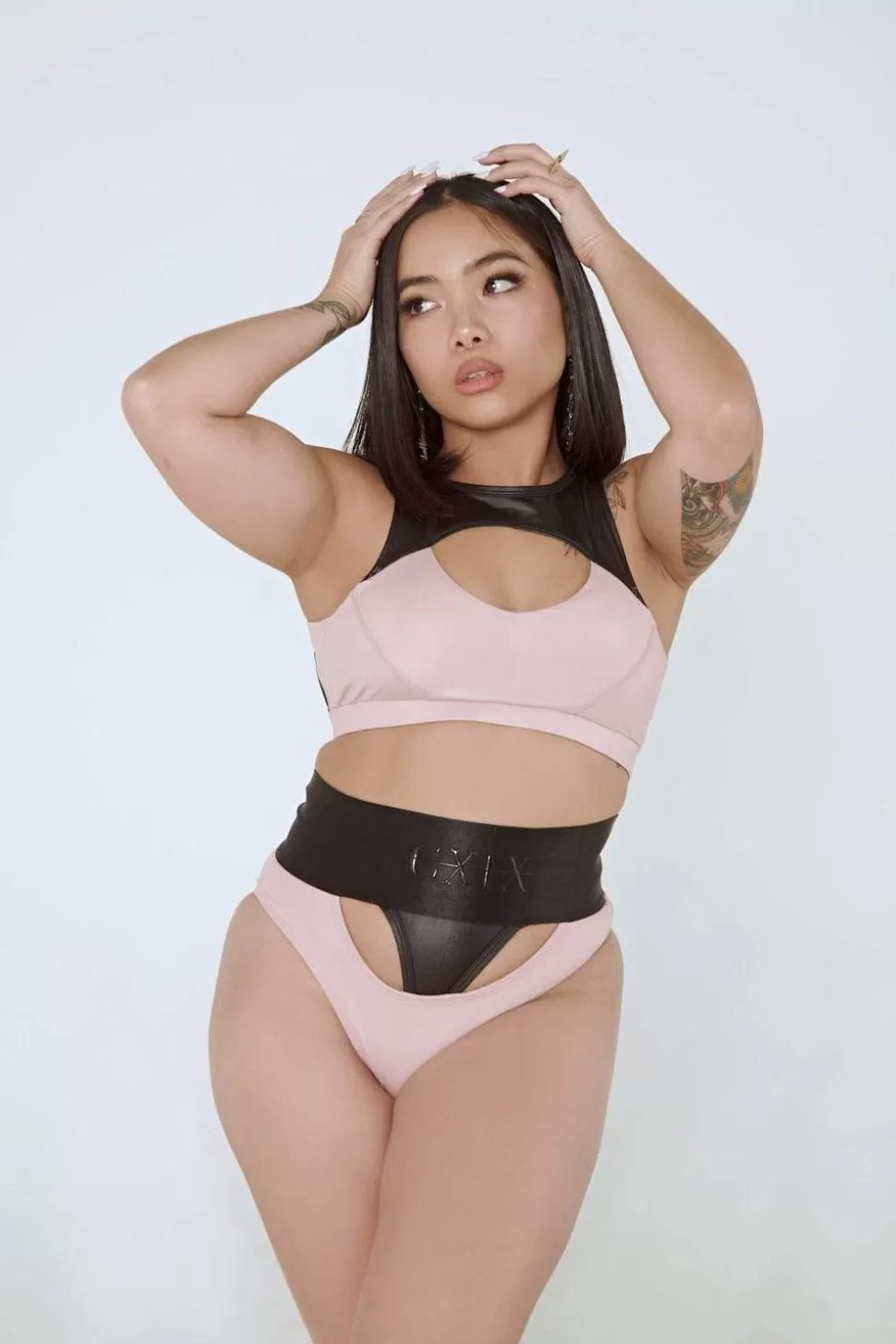 Women CXIX Tees & Tops*I Slay Sports Bra - Pink/Black