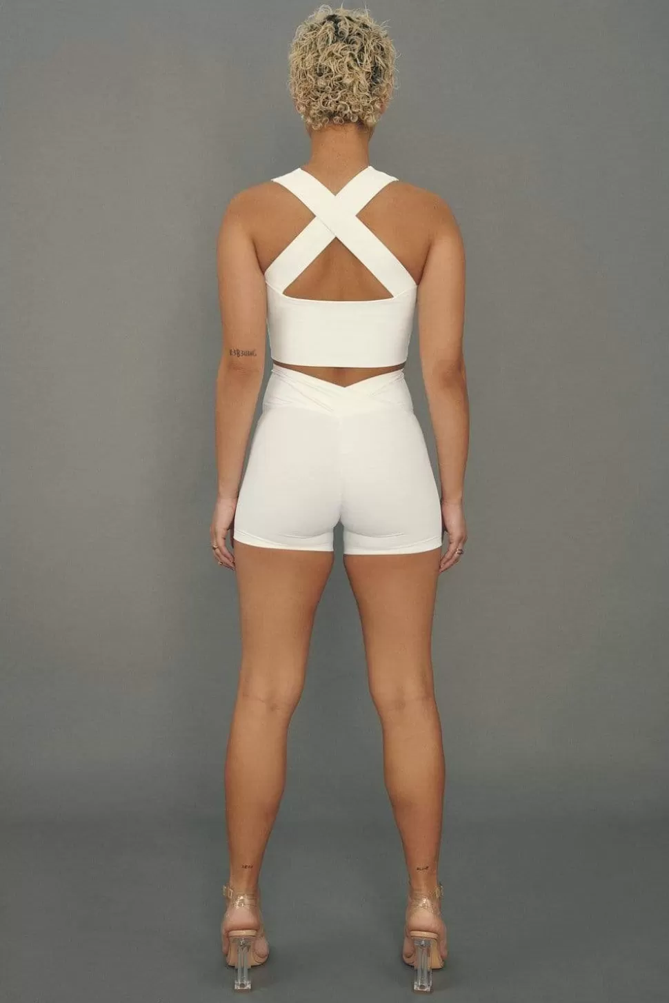 Women CXIX Tees & Tops*Move It Ribbed Corset Crop - White