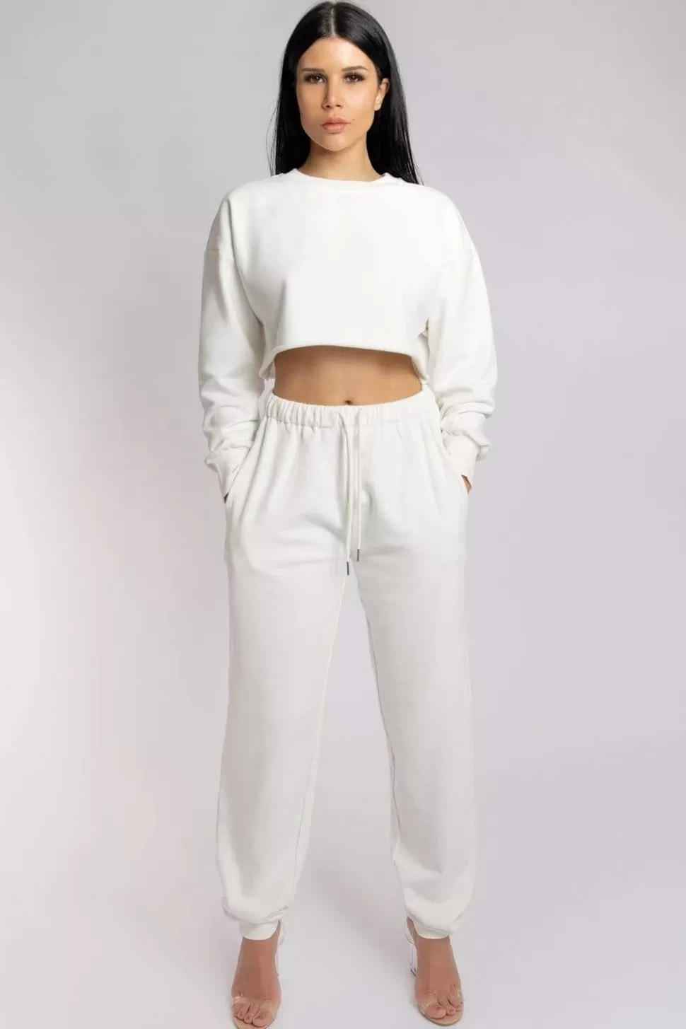 Women CXIX Joggers & Jumpers*Oversized Cropped Jumper - Ecru