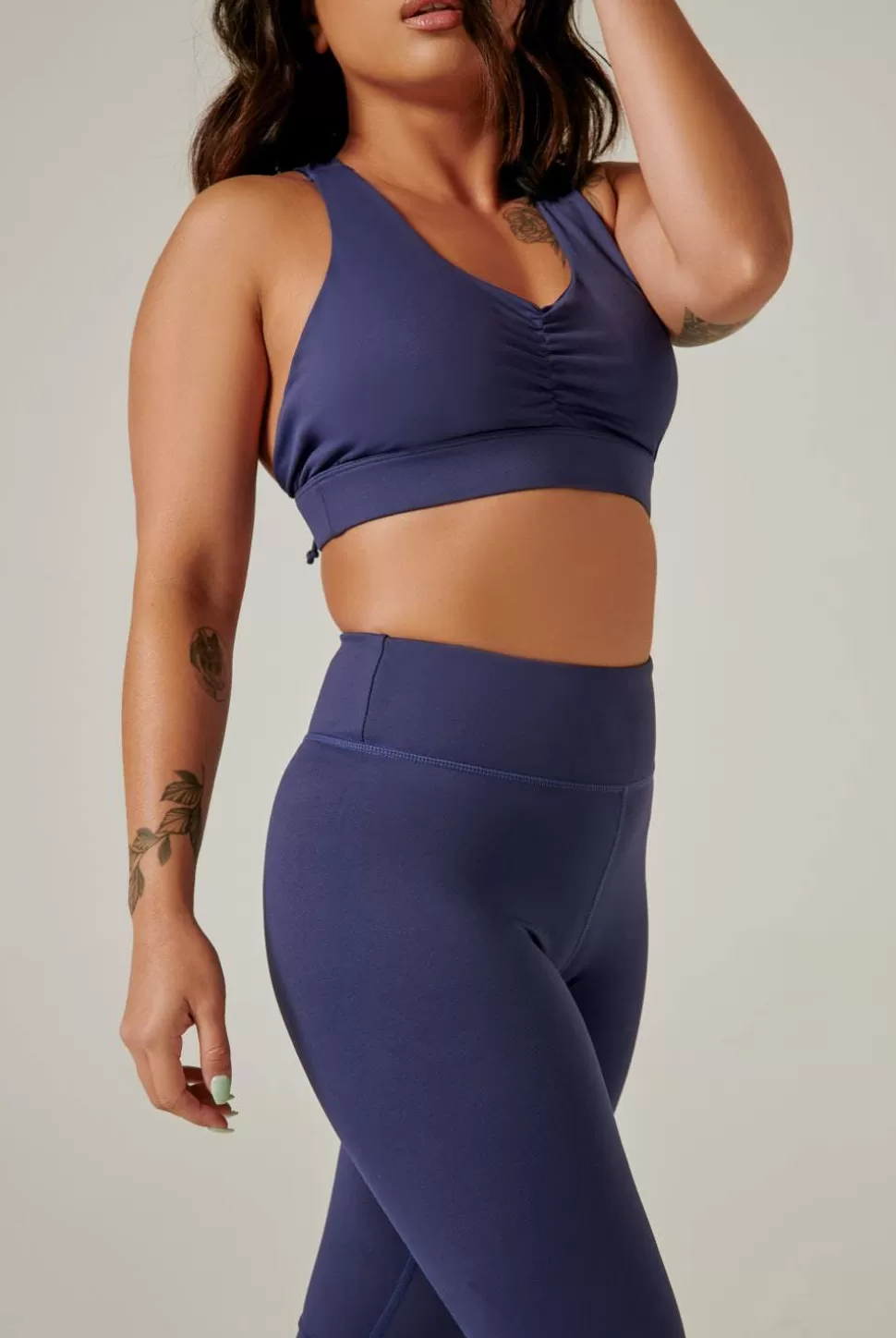 Women CXIX Tees & Tops*Ruche Sports Bra - Navy