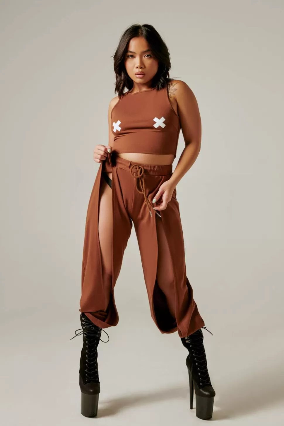 Women CXIX Tees & Tops*Xx Crop Top - Mocha